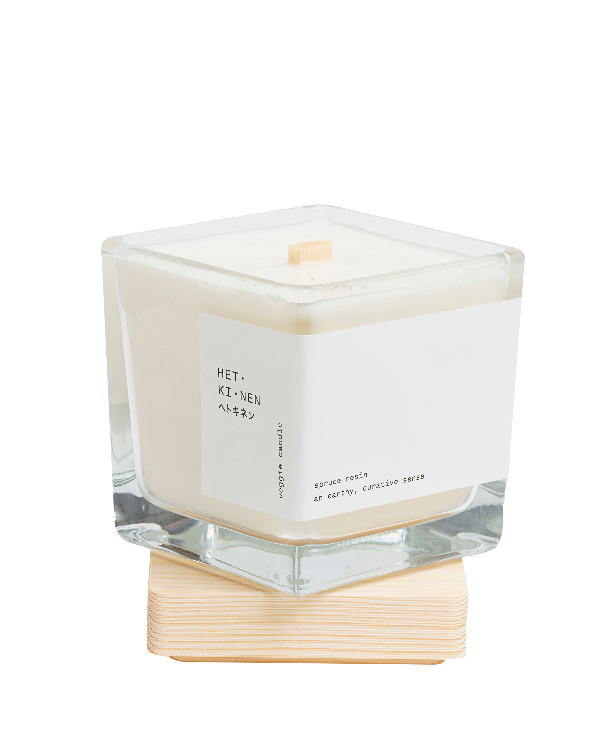 veggie candle spruce resin square