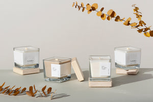 veggie candle spruce resin square